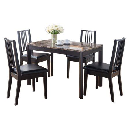 Cultured marble restaurant tabletops are. Faux Marble Top Splendid Dining Table, Dark brown - Walmart.com