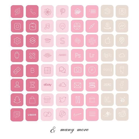 Pink Pastel Ios 14 App Icons Cute Baby Pink Cream Aesthetic Iphone