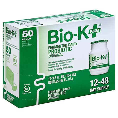 Bio K Plus Probiotic Fermented Dairy Original Bottles 12 35 Fl Oz