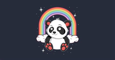 Rainbow Panda T Shirt For Girls Kids Rainbow Kawaii Womens Cute Panda