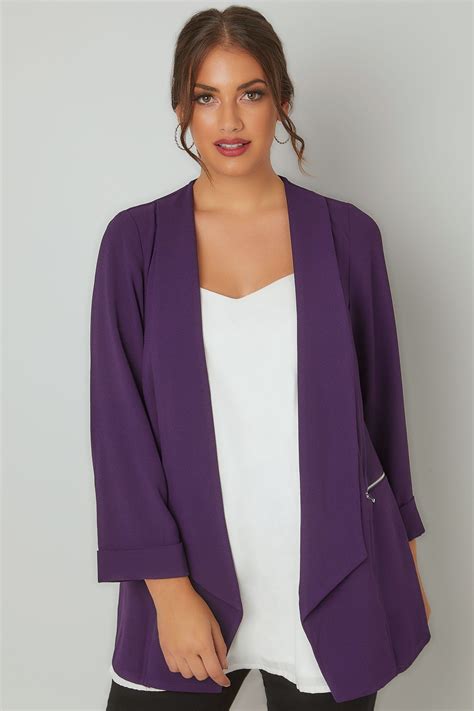 Womens Plus Size Blazers Yours Clothing Waterfall Jacket Outfit