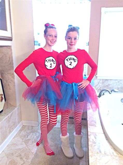 Our official thing one and thing two costumes will have you looking straight out of your favorite children's book. Thing 1 and thing 2 costumes | Halloween costumes friends, Best friend halloween costumes ...