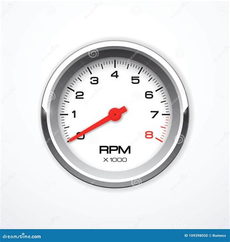 Vector Realistic Tachometer Isolated Stock Vector Illustration Of