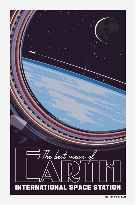 Earth Travel Poster Space Travel Posters Vintage Space Poster Space