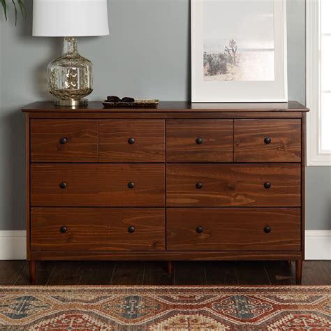 Manor Park Classic Mid Century Modern 6 Drawer Solid Wood Dresser