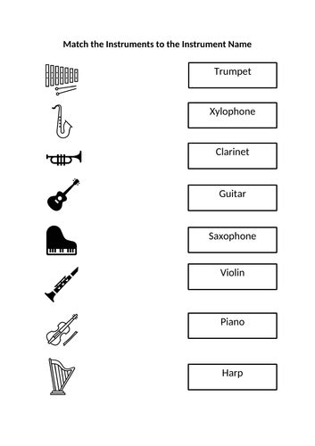 Musical Instruments Matching Activity Teaching Resources