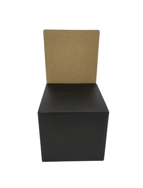 10pk Black Small Mini Raffle Ticket Cardboard Box 6x6x12 Tip Box 15069