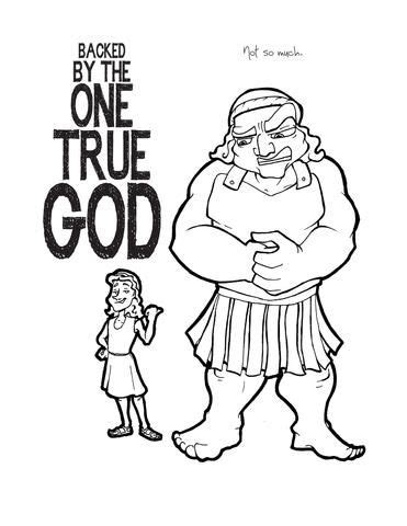 Victorious david bible coloring page. David and Goliath Coloring Page | David, goliath, Coloring ...