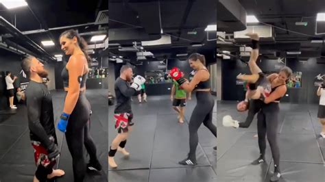 watch 6ft 5in boxer katarina kavaleva manhandles merab dvalishvili