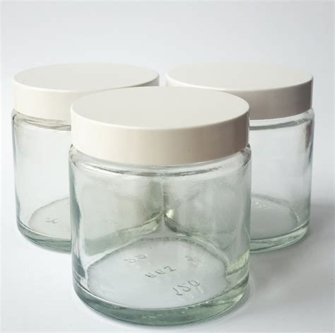 60ml Clear Glass Jar With White Metal Lid Etsy