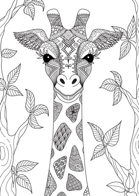 Handgetekende Giraf Premium Vector Mandala Kleurplaten Giraffe