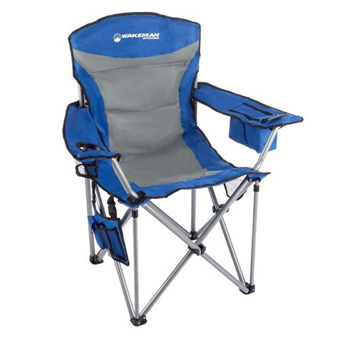 Bluu aluminum folding camping chairs, heavy duty camp director chair for adults, lightweight chair with side table and cooler bag, support 400 lbs for outdoor, camp, patio, lawn, garden, beach, trip. Wakeman Outdoors 850 lbs. Capacity Blue Heavy-Duty Camping ...