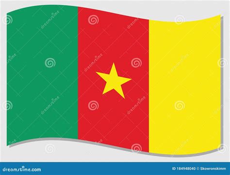 Waving Flag Of Cameroon Vector Graphic Waving Cameroonian Flag