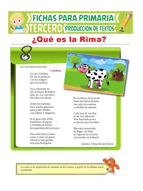 Qué Es La Rima Para Tercero De Primaria