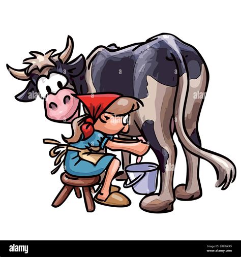 Milking Maid Stock Vector Images Alamy