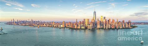 Manhattan Nyc Skyline Sunset Panorama Photograph By Mike Gearin Pixels