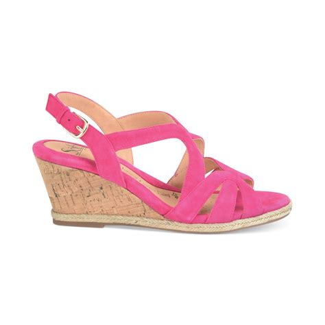 Söfft Ilene Wedge Sandals In Pink Raspberry Lyst