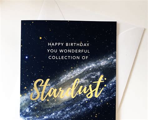 Happy Birthday Stardust Greeting Card Andromeda Galaxy A6 Etsy