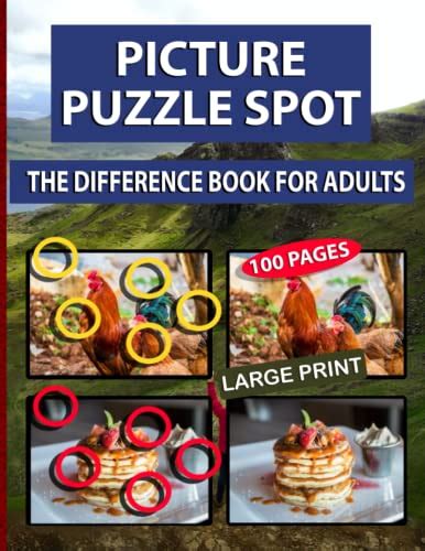 Picture Puzzle Spot The Difference Book For Adults Large Print Picture