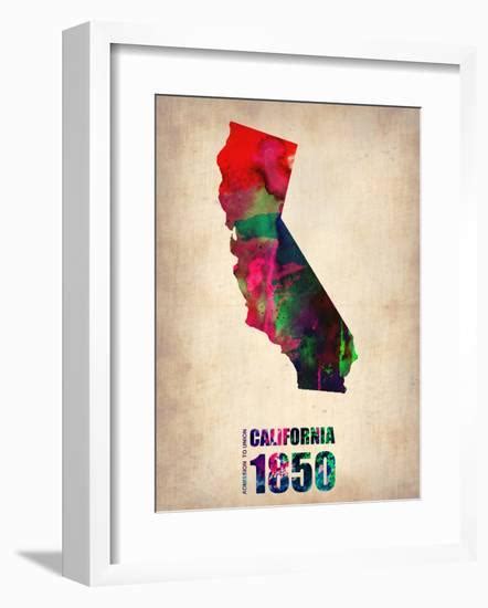 California Watercolor Map Posters Naxart