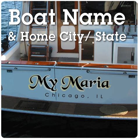 Boat Name And Origin City Stickers For Stern Of Watercraft Boat Decals