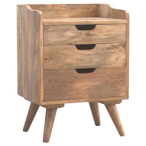 Some wood bedside tables are taller than the bed or at the same level as the bed. Mango Hill 3 Drawer Solid Wood Bedside Table | The Haven ...