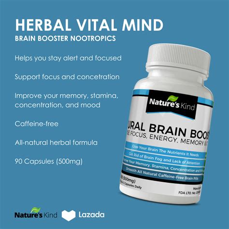 Herbal Vitalmind Brain Booster Nootropics Increase Focus Energy