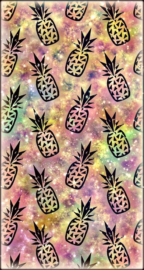 Galaxy Pineapples Pattern Wallpaper Iphone Ios7 Black Phone Wallpaper
