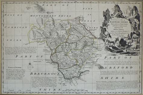 Antique Map Of Radnorshire Bowen