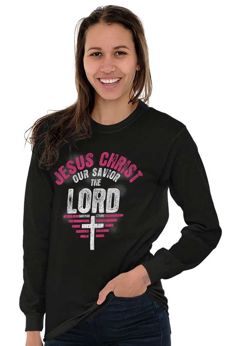 Brisco Brands Jesus Long Sleeve T Shirts Tee For Women Christ Savior