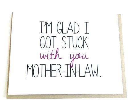 Mother In Law Card Funny Card For Mother In Law Funny Etsy