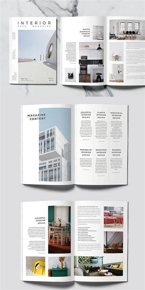 Minimal Interior Magazine Magazine Layout Design Book Design Layout