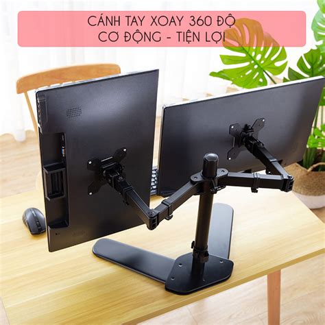 Giá Treo Hai Màn Hình Để Bàn M042 17 27 Inch Hàng Nhập Khẩu