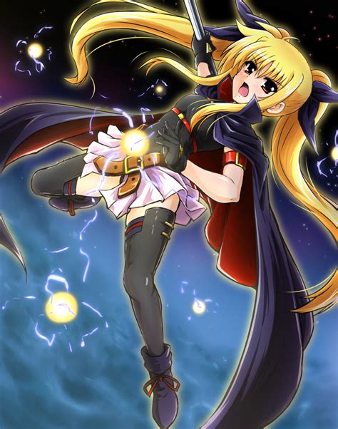 Fate Testarossa And Bardiche Lyrical Nanoha And 2 More Drawn By