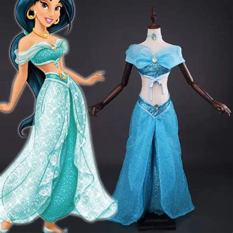 Princess Jasmine Costume Adults Sexy Ball Gowns Halloween Costumes For Women Cosplay Deluxe