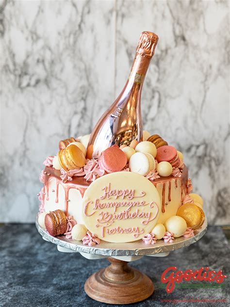 Champagne Birthday Cake By Goodies Bakery Winnipeg