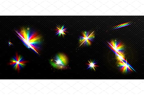 Rainbow Light Flare Effects Decorative Illustrations ~ Creative Market