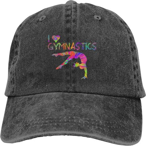I Love Gymnastics Tie Dye Hats For Men Women Distressed Baseball Cap