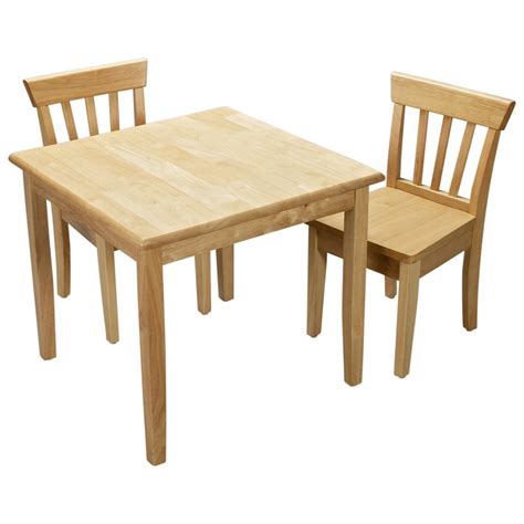 Buy Solid Wood Kids Table And Chair Set 3 Piece Natural 21h X 24