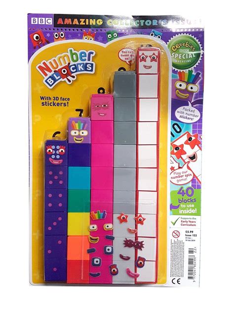 New Cbeebies Special Magazine Issue 122 And Numberblocks 6 10 Set