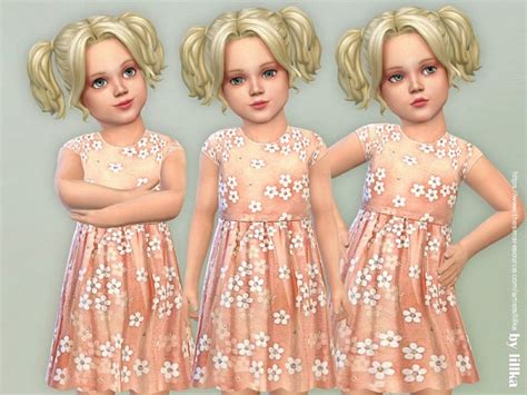 The Sims Resource Flower Dress For Toddler Girls By Lillka • Sims 4