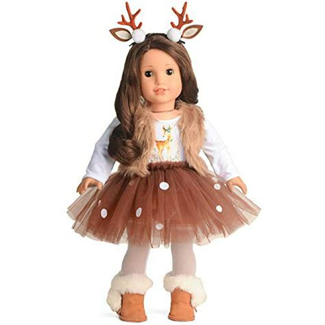 Sweet Dolly Doll Clothes Deer Costume Tutu Dress Fits 18 Inch American Girl Doll