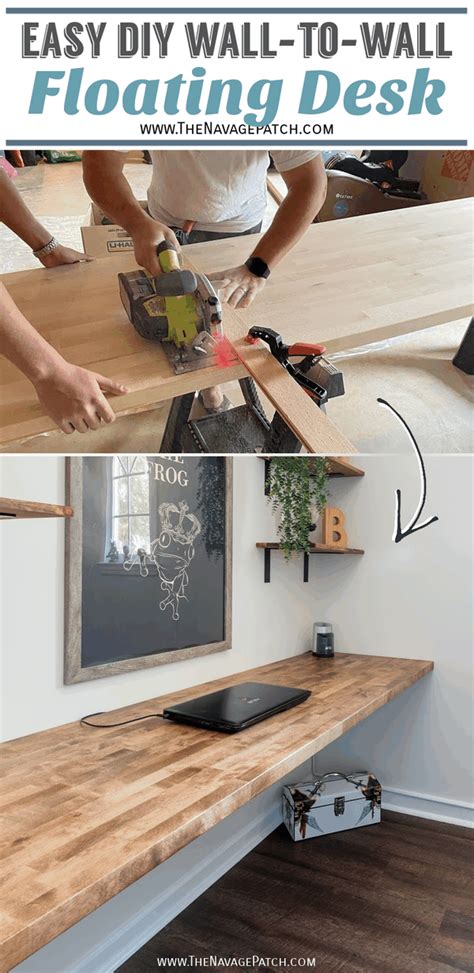 The Diy Wall To Wall Floating Desk Is An Easy And Cheap Project