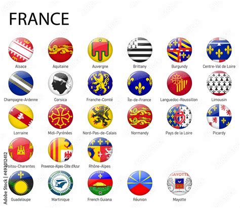 All Flags Of Regions Of France Vector De Stock Adobe Stock