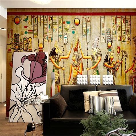 Beibehang Photo Wallpaper Bar Ktv Personality Retro European People Pharaoh Of Egypt Pyramids 3d