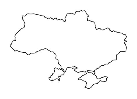 Map Of Ukraine Simple Hand Drawn Sketch Style Black Line Outline