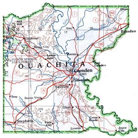 Ouachita County Map