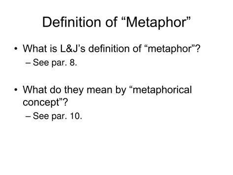 PPT - Lakoff & Johnson, Metaphors We Live By PowerPoint Presentation - ID:393468