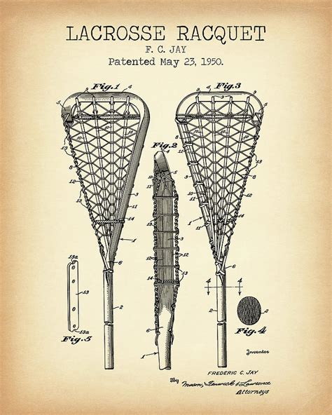 Lacrosse Racquet Vintage Patent Digital Art By Dennson Creative Fine