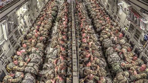 Paratroopers Static Line Jump From C 17 Youtube